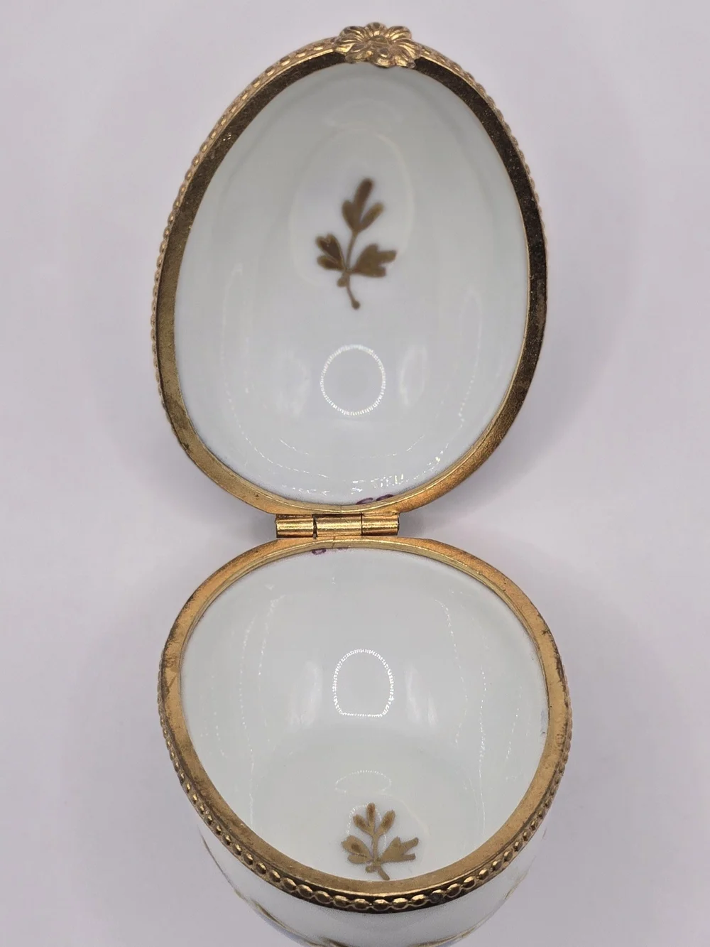 Limoges France Paris Style Porcelain Trinket Box Hand Decorated Floral Blue Gold